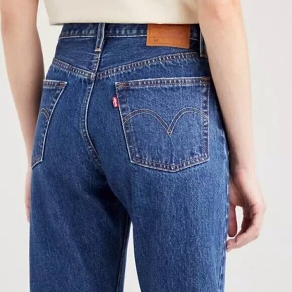 NWT Levi's 501 Original Jeans Size 24 Straight Leg Dark Wash Cropped High Rise - Picture 7 of 9